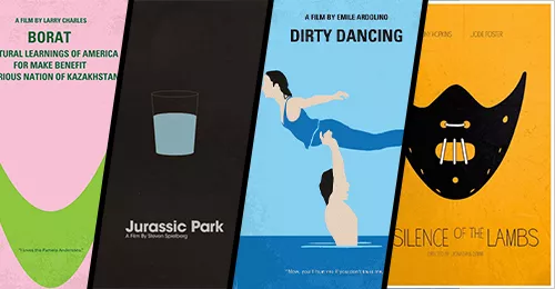 20 posters minimalistes de films cultes